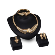 Mulheres brinco conjunto de jóias anel de ouro set casamento (c-xsst0039)